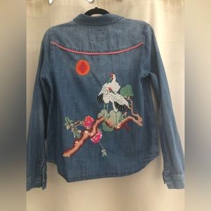 Embroidered chambray top. Holding Horses for Anthropologie